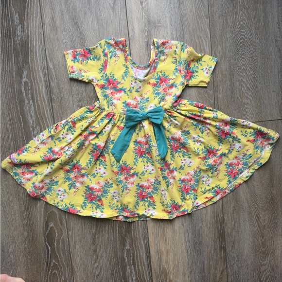 Ruffle Butts Flower Short Sleeve Twirl Dress - Picture 2 of 3
